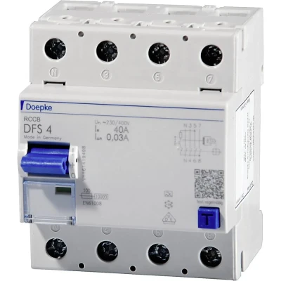 Afbeelding van Doepke 09136901 DFS4 040 4/0,30 A 4polig 40/0,3A Aardlekschakelaar 4 polig 40 0.3 230 V, 400 V