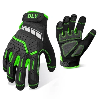 Afbeelding van Veiligheidshandschoenen voor heren, monteur handschoenen met touchscreen, robuuste schokbestendige handschoenen, anti vibratiehandschoenen auto industrie, motorrijden, normale bouw