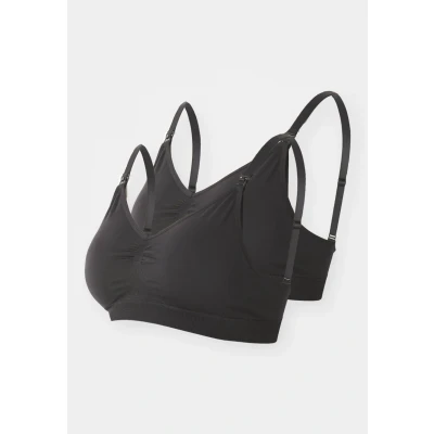 Afbeelding van Mamalicious Mlilja FEED ME BRA 2 PACK Triangel BH black, Dames, Maat: M/L, Black