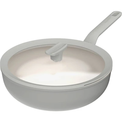 Afbeelding van LEO RECYCLED Wokpan antikleef met deksel Balance Moonmist 28cm