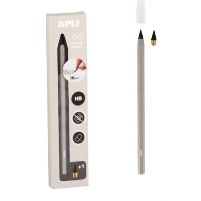 Afbeelding van APLI 19802 Infinity potlood met grijze behuizing, eeuwig zonder inkt vulling