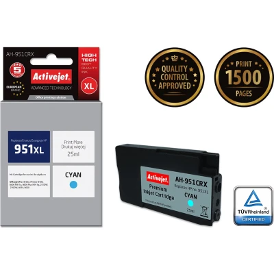 Afbeelding van Originele inkt cartridge Activejet AH 951CRX Cyaan