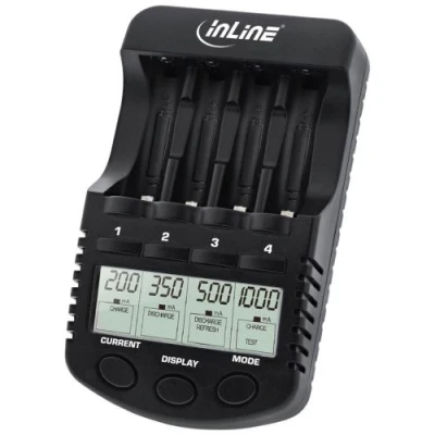 Image de Chargeur rapide InLine® Premium, NiCd + NiMH AA et AAA, jusqu&#039;à 1000 mA