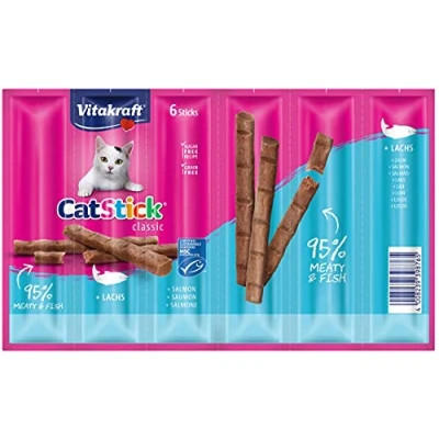 Afbeelding van 6x6g Cat Stick Zalm Vitakraft Kattensnacks