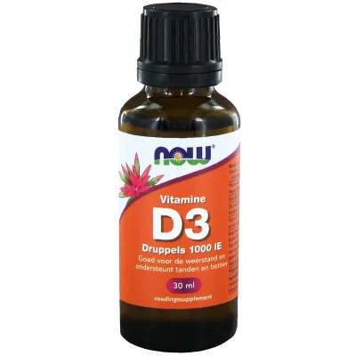 Afbeelding van NOW Vitamine D3 Druppels 1000IE 30ml