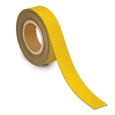 Afbeelding van Maul Magnetisch Etiketband Beschrijf En Wisbaar, 10mtx40mm, Geel Magneetband