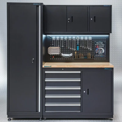 Afbeelding van Werkbank garage 120 cm met smalle werkplaatskast