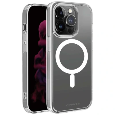 Afbeelding van Vivanco Mag Steady Backcover Apple iPhone 14 Pro Transparant Inductieve lading, Stootbestendig