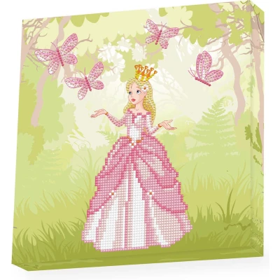 Afbeelding van Knutselpakket met Ronde Steentjes, DOTZ voor Volwassenen, Hobbypakket Kinderen Vanaf 8 Jaar DBX.045 BOX Diamond Dotting kit 28x28cm Princess Adventure