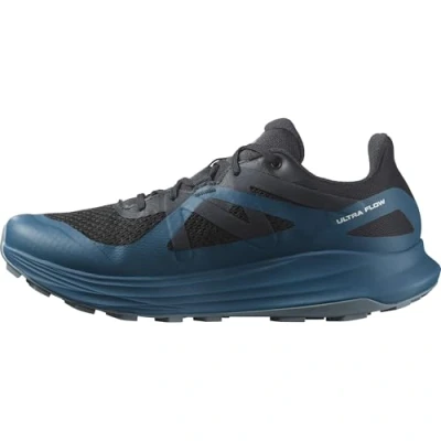 Afbeelding van Salomon Ultra FLOW GTX Trail hardloopschoenen, Heren, Maat: 44 2/3, Black/deep dive/trooper Textiel/ synthetisch