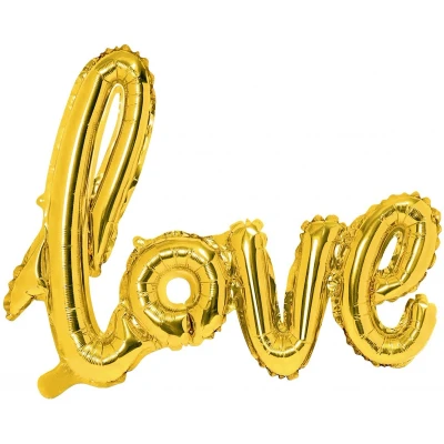 Afbeelding van Partydeco LOVE script folie ballon gold 73 x 59 cm