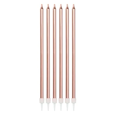 Afbeelding van Folat Kaarsenset Roségoud Metallic 15cm 16 stuks
