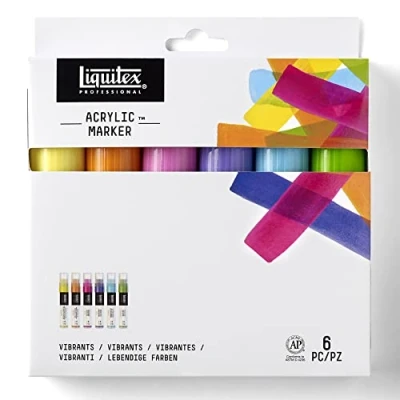 Image de Paint Markers pointe large set de 6 couleurs