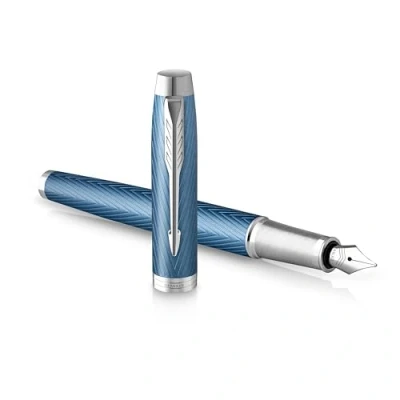 Image de PARKER IM PREMIUM Stylo plume, Bleu gris, Plume fine, encre bleue, Coffret cadeau