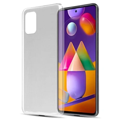 Afbeelding van Cadorabo Hoesje geschikt voor Samsung Galaxy M31s in VOLLEDIG TRANSPARANT Beschermhoes gemaakt van flexibel TPU Silicone Case Cover