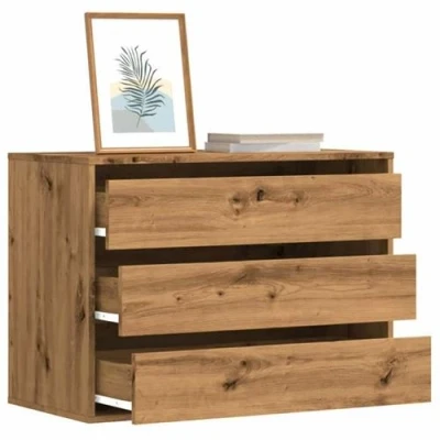 Image de vidaXL Commode d&#039;angle chêne artisanal 80x41x58 cm bois d&#039;ingénierie852860