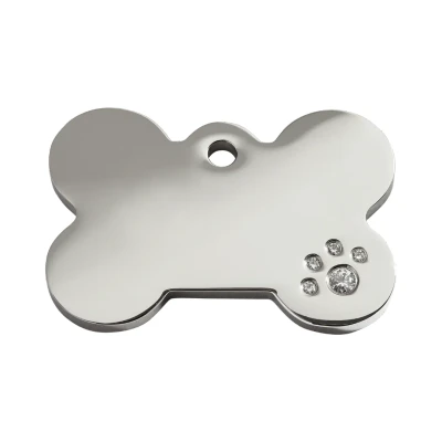 Afbeelding van Bone Swarovski hondenpenning medium/gemiddeld 3,8 cm x 2,55 RedDingo
