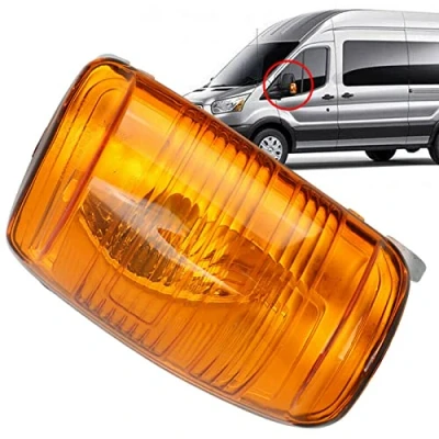 Afbeelding van GSRECY Barnsteen/transparante deurachteruitkijkspiegel knipperlicht geschikt voor Ford Transit MK8 2014 &gt; ON (linkerkant, amberkleurige lens)
