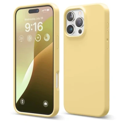 Afbeelding van elago Compatibel met iPhone 16 Pro Max hoesje, hoogwaardige vloeibare siliconen hoes, volledige beschermhoes, schokbestendig, slanke telefoonhoes