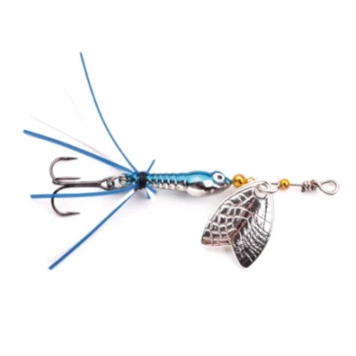 Afbeelding van Larva Mayfly Micro Spinner Chrome Blue Treble hook