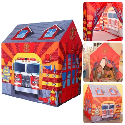 Afbeelding van Cheqo® Speeltent Brandweer Kinderspeeltent Opvouwbaar Kindertent Binnen Polyester Met Print
