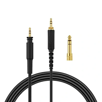 Afbeelding van kwmobile vervangende koptelefoonkabel 3,5mm jack geschikt voor Shure SRH440A / SRH840A SRH440 SRH840 300 In zwart