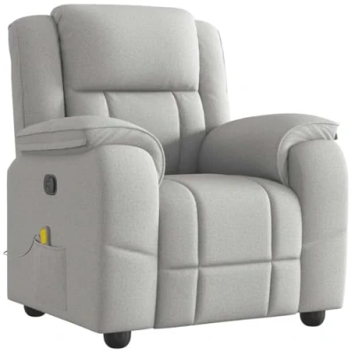 Afbeelding van VidaXL, Massagestoelen, Massagefauteuil cloud grey stoffen massage TV fauteuil