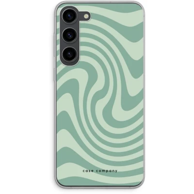 Afbeelding van Case Company® hoesje geschikt voor Samsung Galaxy S23 Plus Swirl Groen Soft Cover Telefoonhoesje Bescherming aan alle Kanten en Schermrand