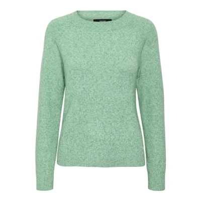 Image de VERO MODA Pull en Maille VMDOFFY Overs, Vert Brillant/Détails : Mélangé, XS