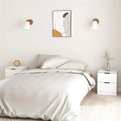 Afbeelding van Nachtkastjes 2 st 40x40x50 cm spaanplaat wit