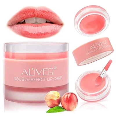 Afbeelding van Lippenmasker met collageenpeptide, perzik lippenbalsem, nachtcrème voor lippenverzorging en lipbehandelingsreparaties (perzik)