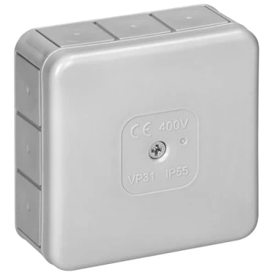 Afbeelding van Miratic Aftakdoos voor buiten, IP55, waterdicht, met 12 kabelwartels, inbouw en opbouw, hoge kwaliteit weerbestendigheid (grijs)