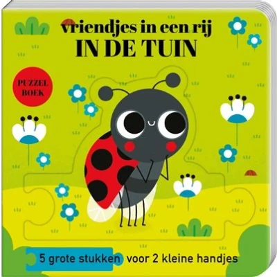 Image de Puzzelboek vriendjes In een rij de tuin