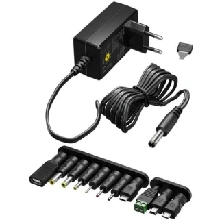 Afbeelding van Universele voeding 3 volt tot 12 volt, max. 3,6 W, inclusief 11 adapters