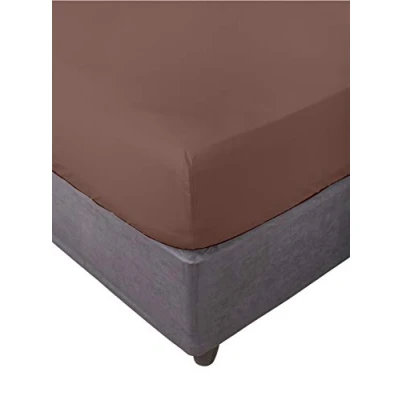 Image de Miracle Home Drap housse élastique pour lit de 180 cm, marron (chocolat)