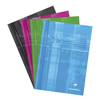 Afbeelding van Clairefontaine 3069C een agenda met 6 kolommen, 72 pagina&#039;s (36 veld/week), 21 x 29,7 cm, 90 g, gelamineerde kaart, willekeurige kleur.
