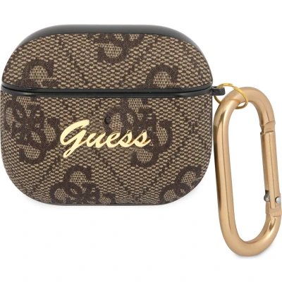 Afbeelding van Guess AirPods 3 hoesje 4G Script Bruin