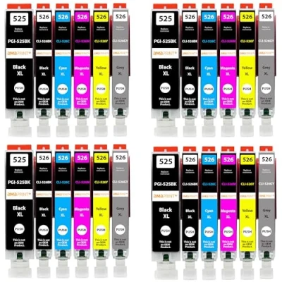 Afbeelding van Amaprint 24XL cartridges compatibel met Canon PGI 525 CLI 526 voor Pixma MG6150 MG6250 MG8150 MG8240 MG8250