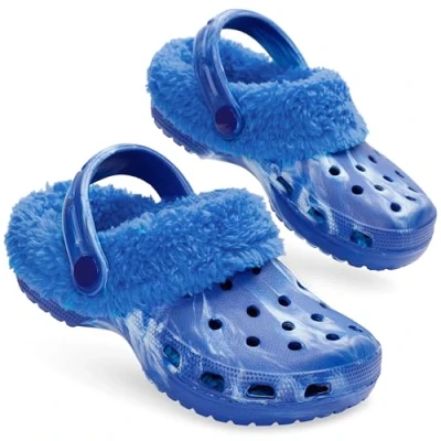 Afbeelding van CityComfort Winterklompen met sherpa voering voor meisjes, cadeaus kinderen, Blauwe tie dye