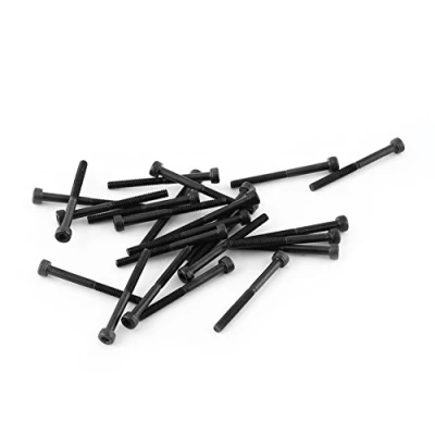 Afbeelding van Set van 24 M3 zeskantschroeven zwart koolstofstaal DIN912 4 50 mm volledige schroefdraad platte afwerking (M3 x 35 (gedeeltelijk met schroefdraad)