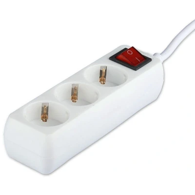 Afbeelding van V TAC VT 1113 5 Adapters &amp; stopcontacten Verlengstekkerdozen Schakelaar IP20 Wit 5m Draad 3 Richtingen