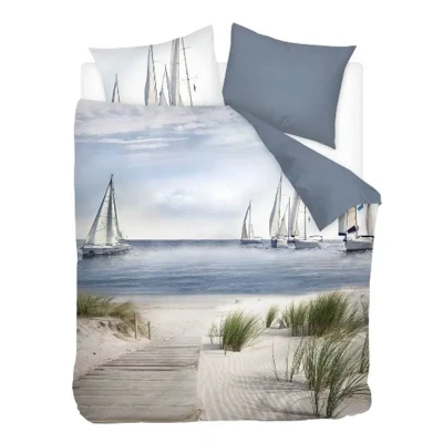 Afbeelding van Snoozing Dunes Flanel Dekbedovertrek Lits jumeaux 240x200/220 cm Blauw