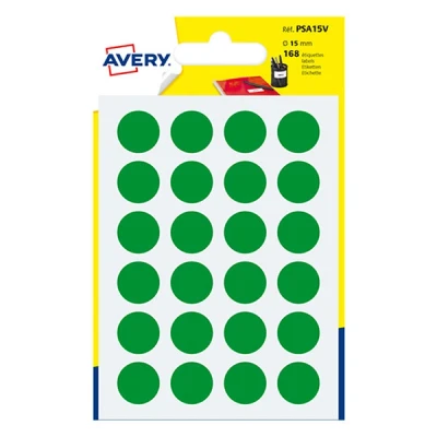 Image de Avery PSA15V pastilles de marquage Ø 15 mm (168 étiquettes) vert