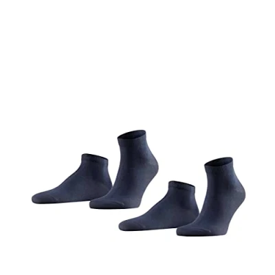 Image de FALKE Happy 2 Pack M SN coton unies lot de paires, Chaussettes basses Homme, Bleu (Dark Navy 6375), 43 46