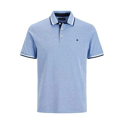 Afbeelding van Jack &amp; Jones Klassiek poloshirt voor heren van piqué mesh, korte mouwen, katoen, Blauw 3