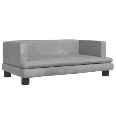 Afbeelding van Kinderbank 80x45x30 cm fluweel lichtgrijs