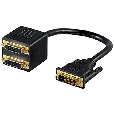 Image de CABLE REPARTITEUR DVI D Mâle vers 2 x Femelle PLAQUE OR