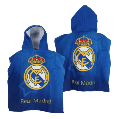 Afbeelding van Real Madrid Badponcho Logo 55 X 115 Cm Blauw
