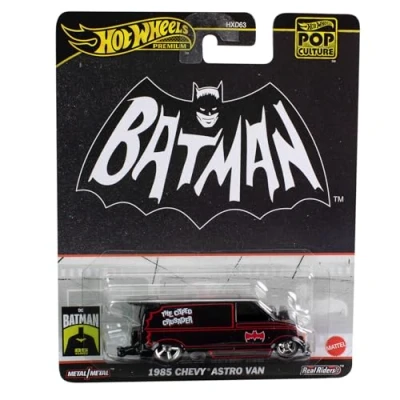 Afbeelding van Hot Wheels BATMAN 1985 CHEVY ASTRO VAN BATMOBILE Die Cast automodel schaal 1:64 lengte 7 cm POP CULTUUR HVJ48