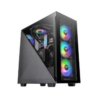 Afbeelding van Thermaltake Divider 300 TG CA 1S2 00M1WN 01 ARGB ATX midi toren, pc behuizing, 3 x 120 mm ventilator vooraf geïnstalleerd, gehard glas, zwart